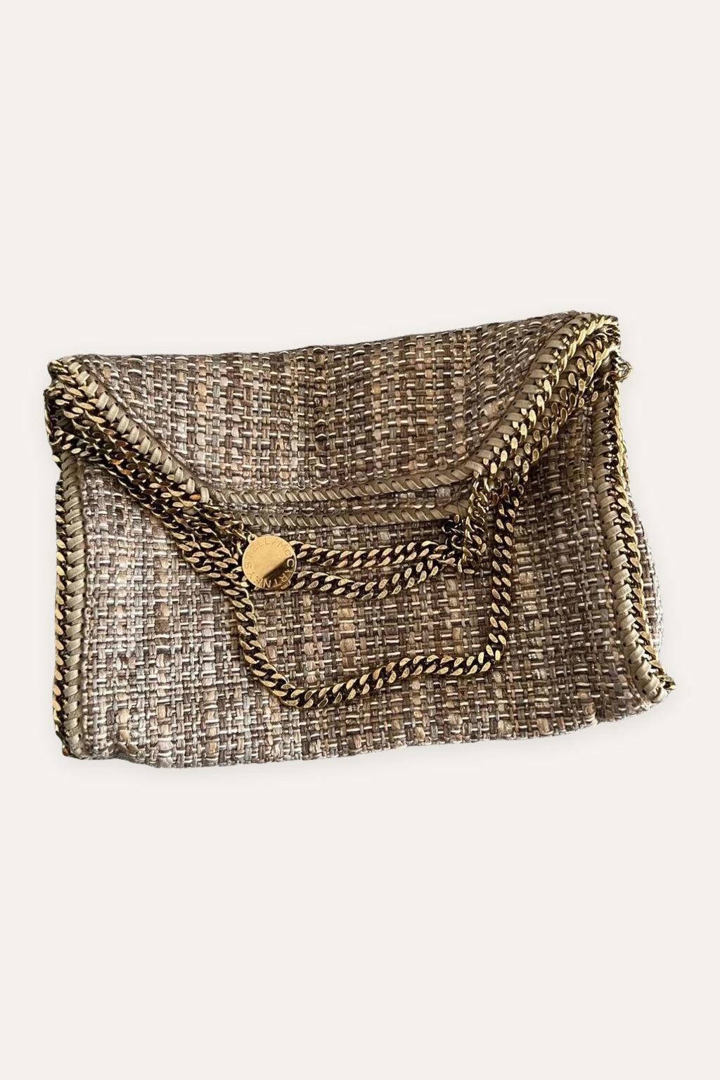 Stella McCartney Falabella gold tweed bag
