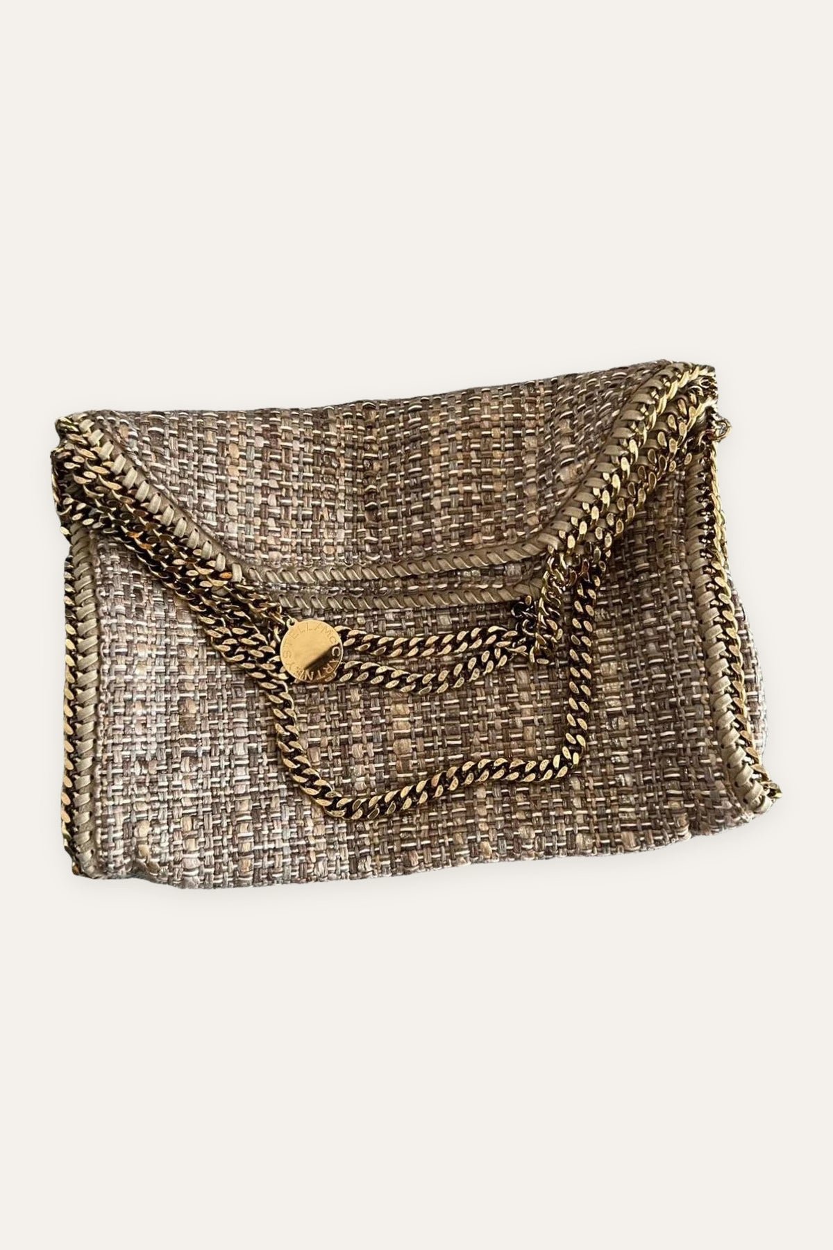 Stella McCartney Falabella gold tweed bag