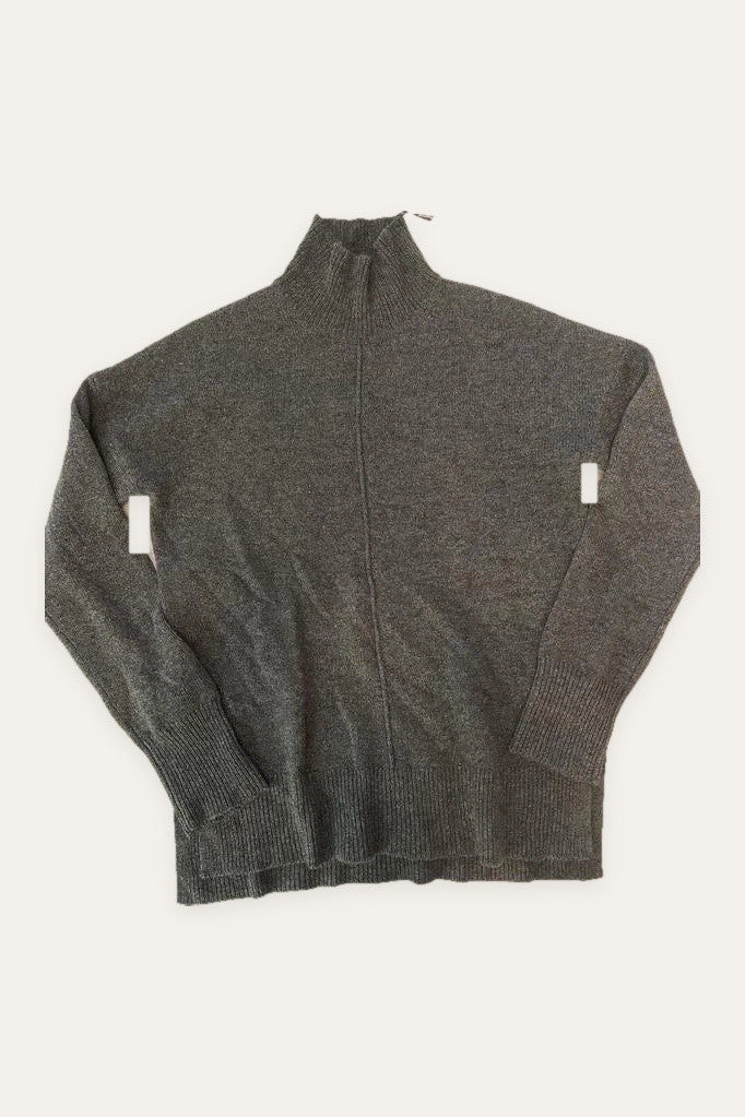 Theory new grey cashmere turtleneck sweater