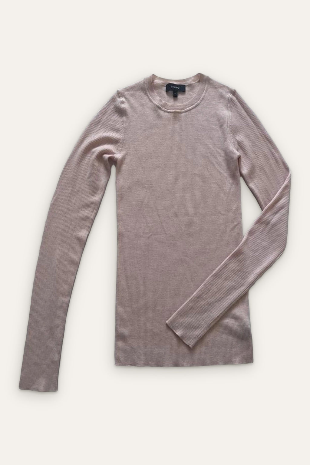 Theory new pink merino wool longsleeve