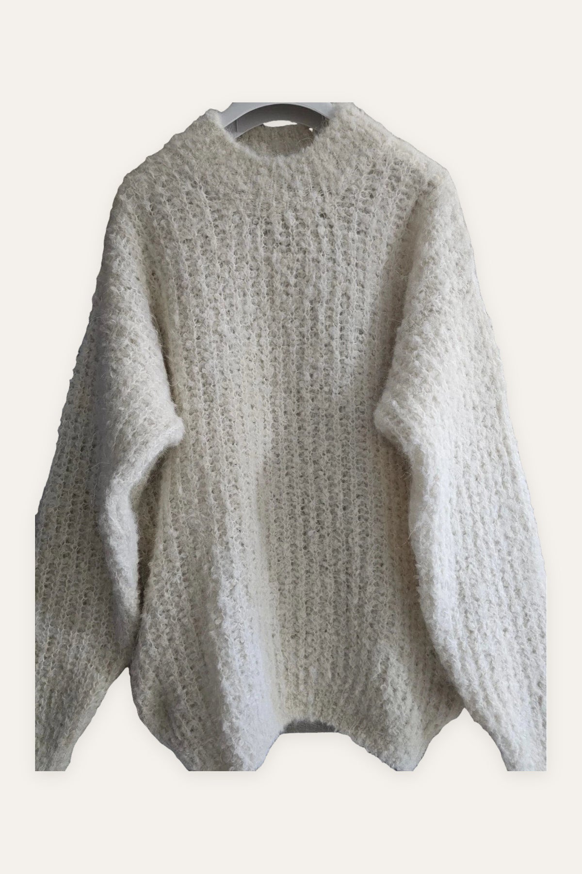 Thinking MU white superfine alpaca sweater