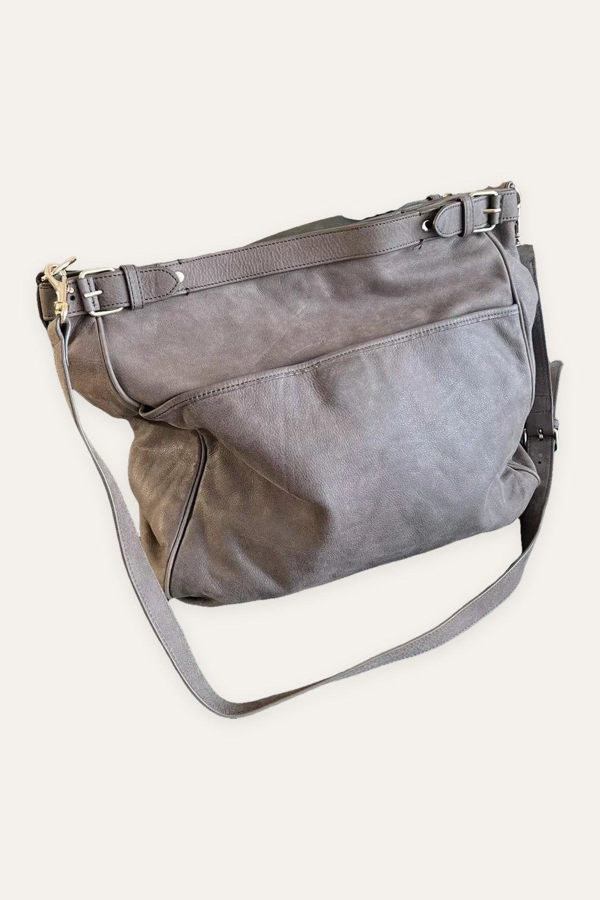 Vanessa Bruno grey nubuck leather crossbody shoulder bag