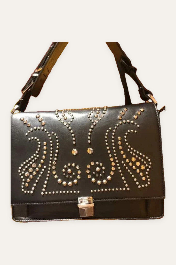 Zadig & Voltaire black studded leather bag