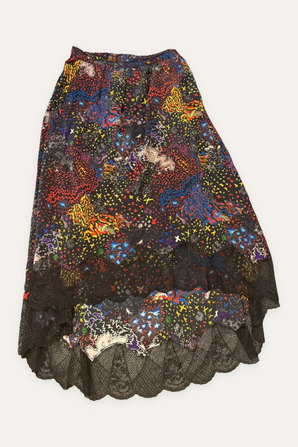 Zadig & Voltaire joslin glam rock silk lace long skirt