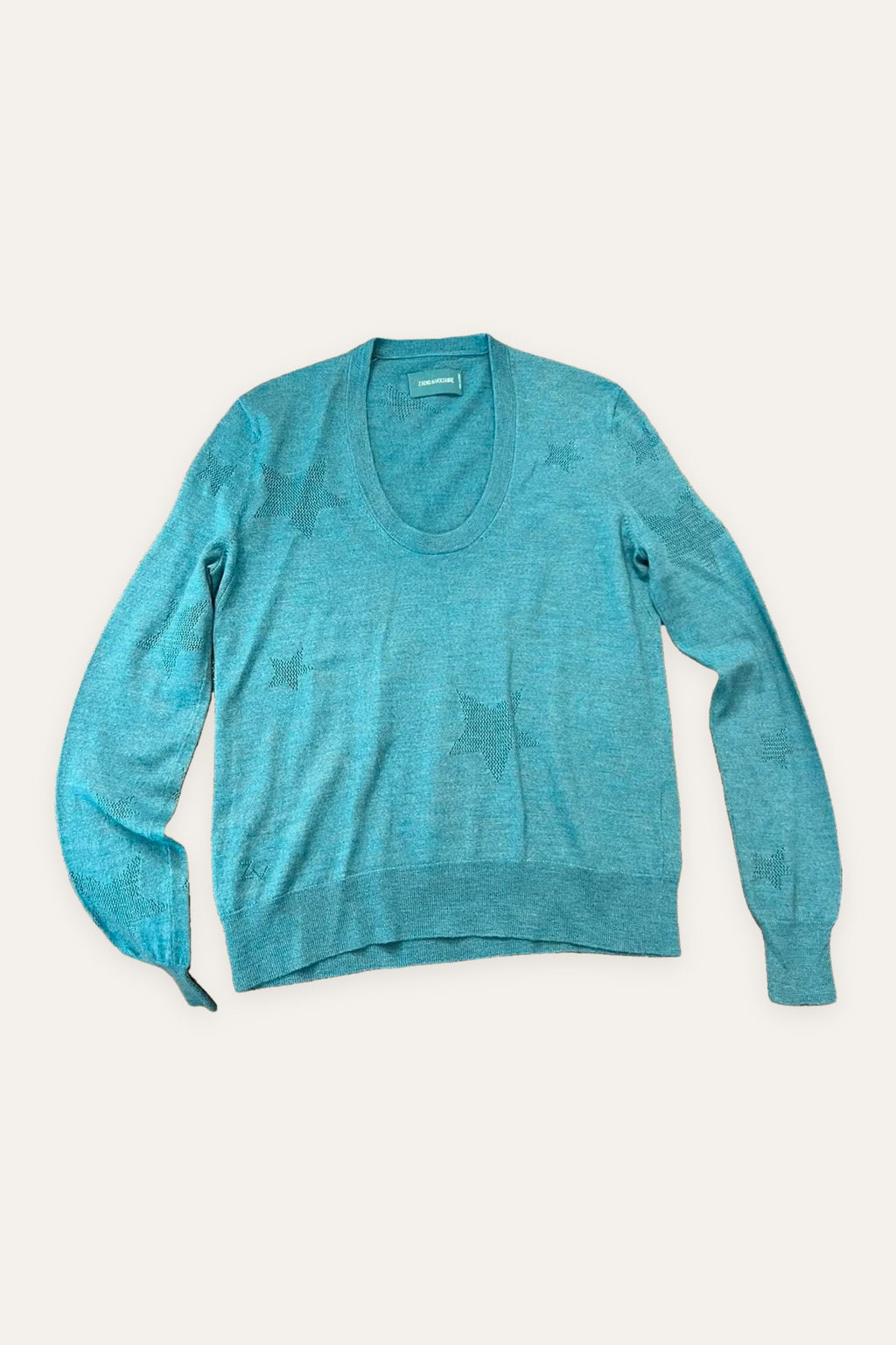 Zadig & Voltaire rina star m blue wool jumper sweater