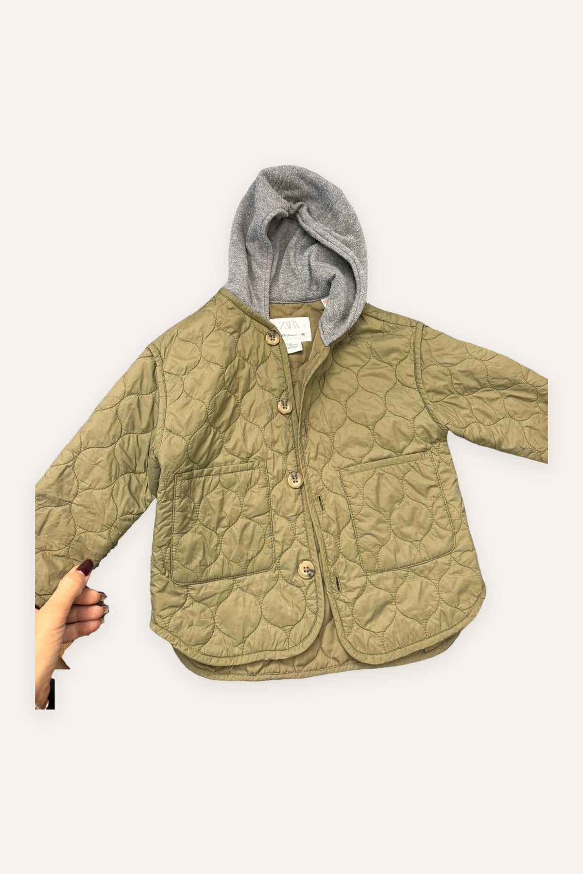 Zara khaki Mickey Mouse jacket